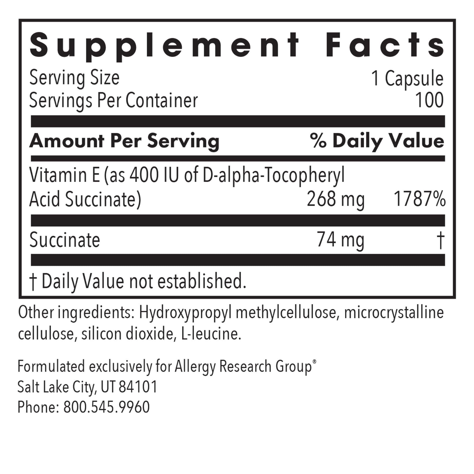 Allergy Research Group dry powder formula highlights stability and extended shelf life.