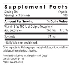 Allergy Research Group dry powder formula highlights stability and extended shelf life.