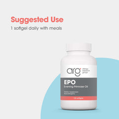 Allergy Research Group EPO label closeup highlights GLA-friendly formulation
