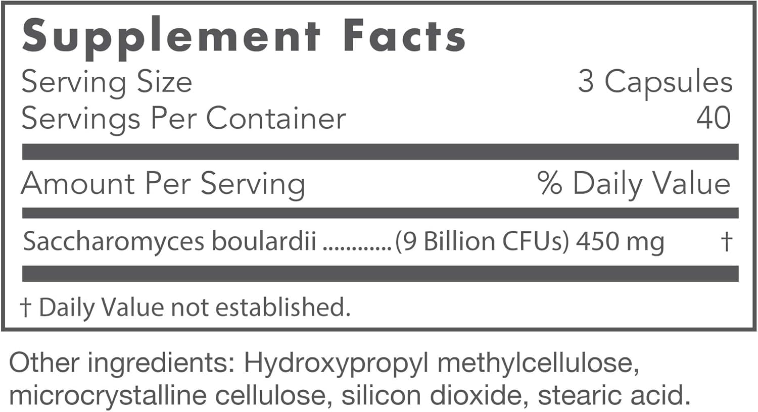 Nutricology Essential-Biotic Saccharomyces capsules for nutrient absorption support.
