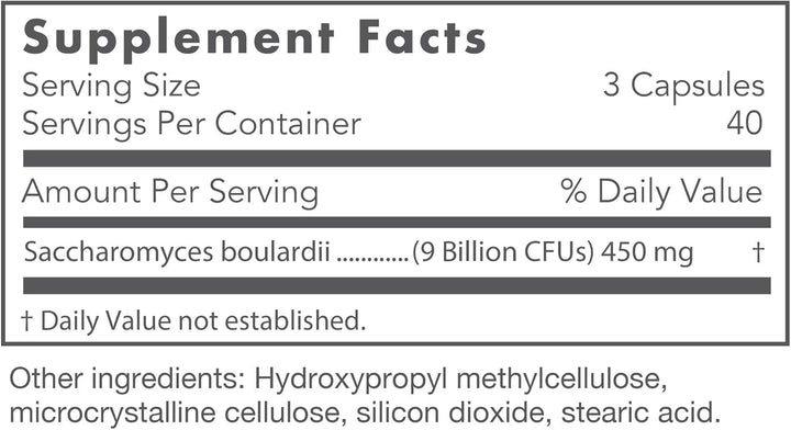Nutricology Essential-Biotic Saccharomyces capsules for nutrient absorption support.
