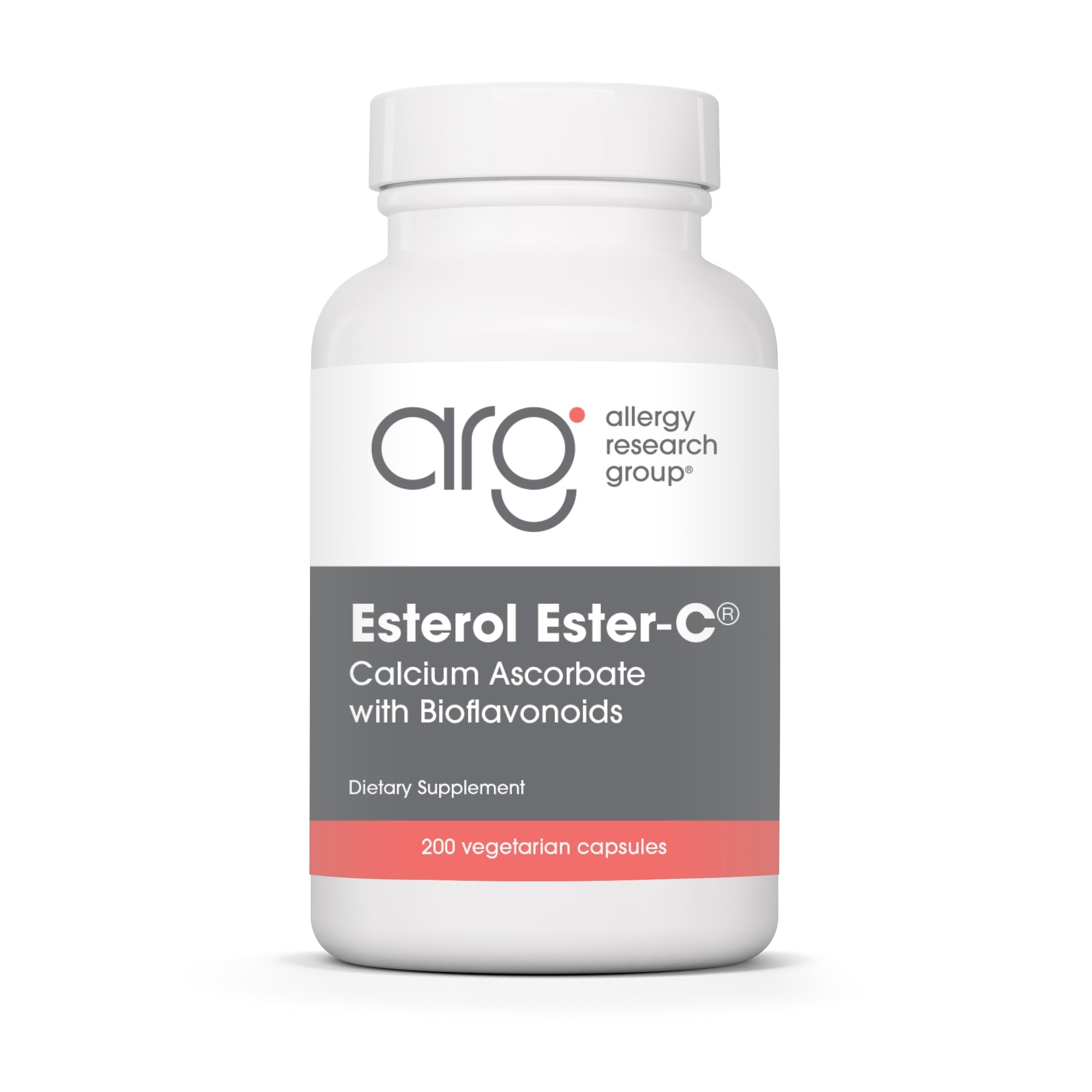 Allergy Research Group Esterol bottle pour shows convenient daily vitamin C for immune support.