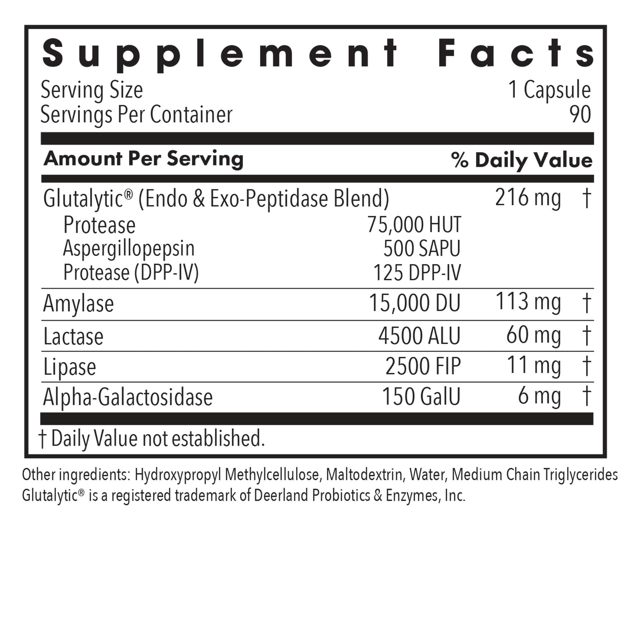 Full Spectrum Digest with Glutalytic capsules shown for vegan enzyme support.