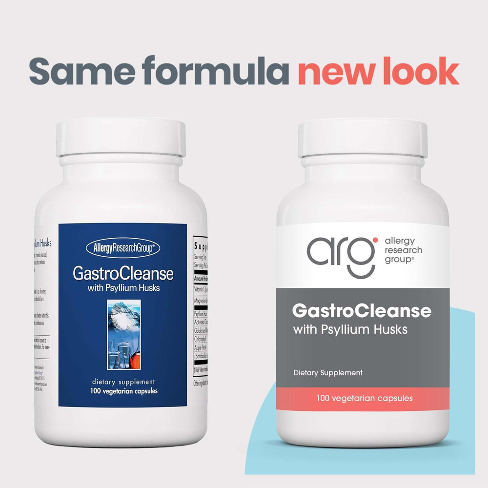 Gastro Cleanse capsules close-up showing easy-to-swallow size for routine detox support