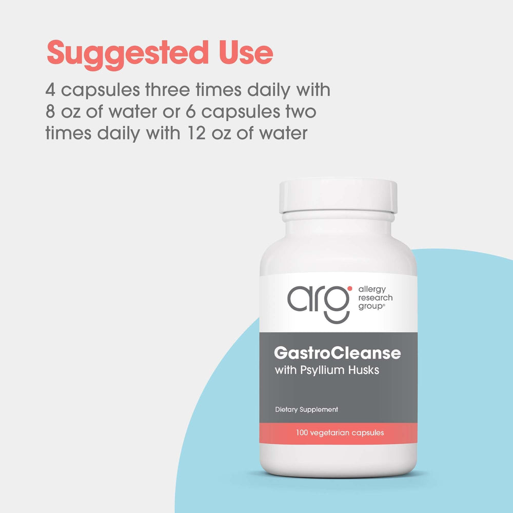 Gastro Cleanse label details featuring psyllium, charcoal, and magnesium ingredients