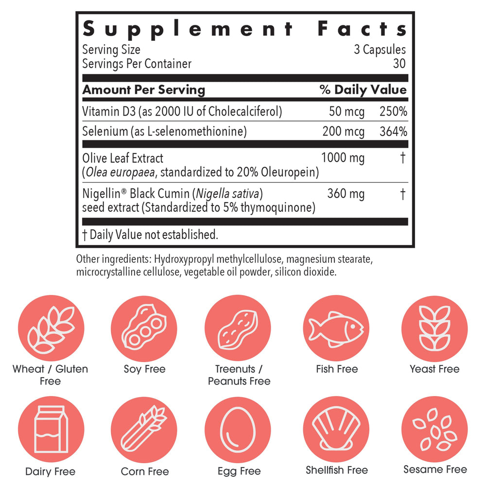 Allergy Research Group Immuno Thyroid CV capsules close-up, vegetarian formula for balanced thyroid function.