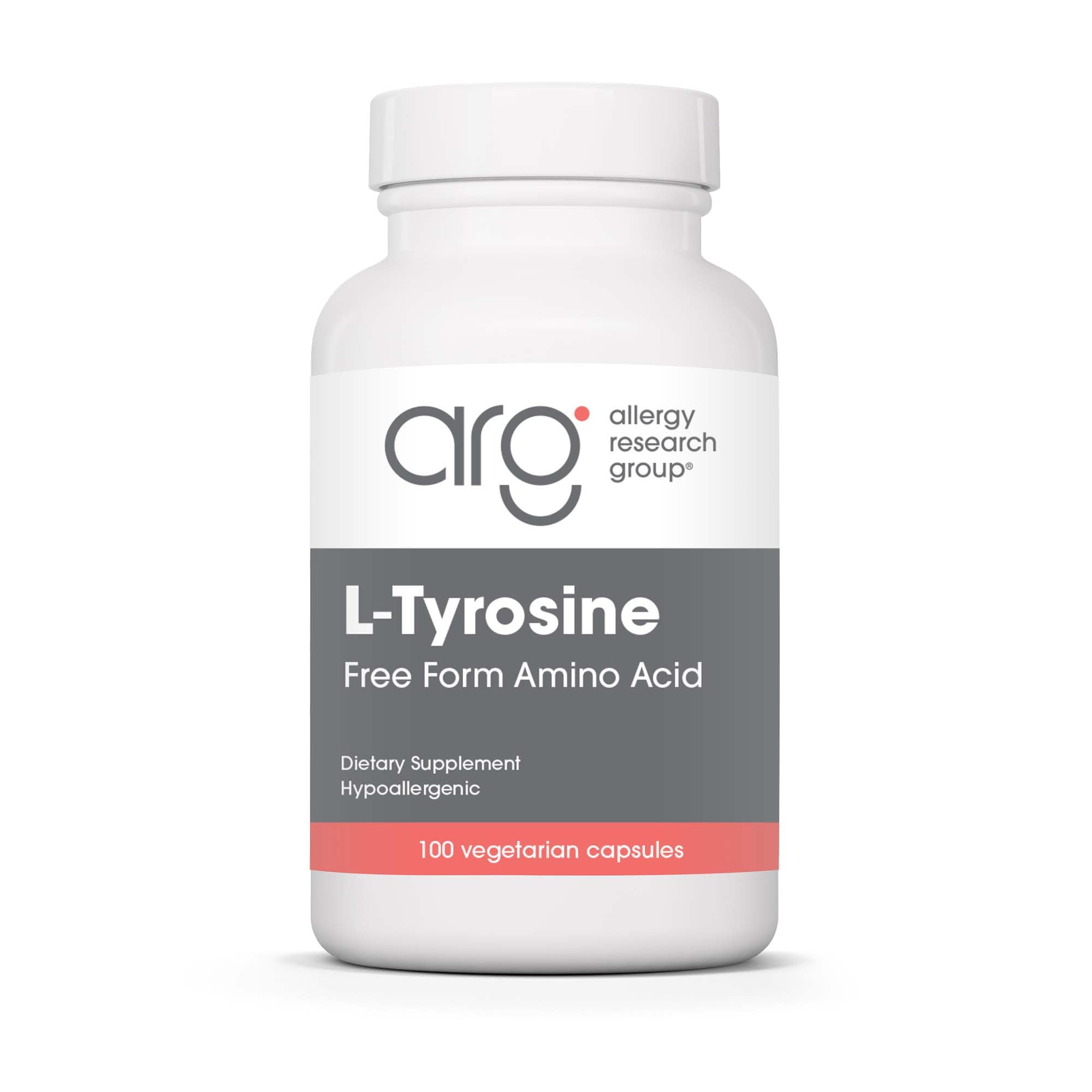 Allergy Research Group L-Tyrosine capsules bottle for brain support and thyroid health