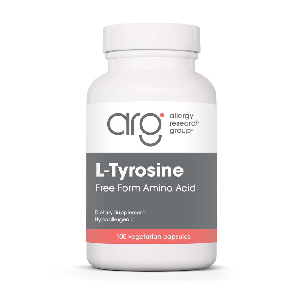 Allergy Research Group L-Tyrosine capsules bottle for brain support and thyroid health