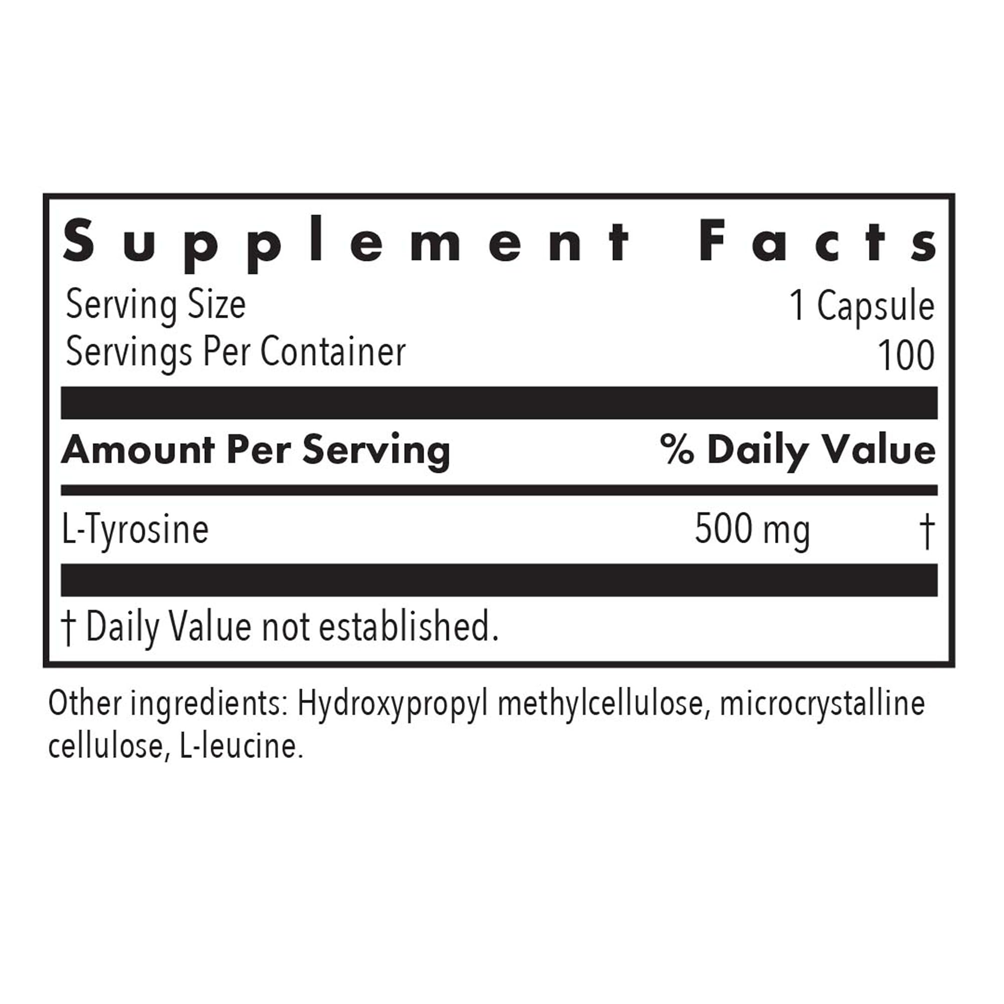 Closeup of L-Tyrosine capsules by Allergy Research Group