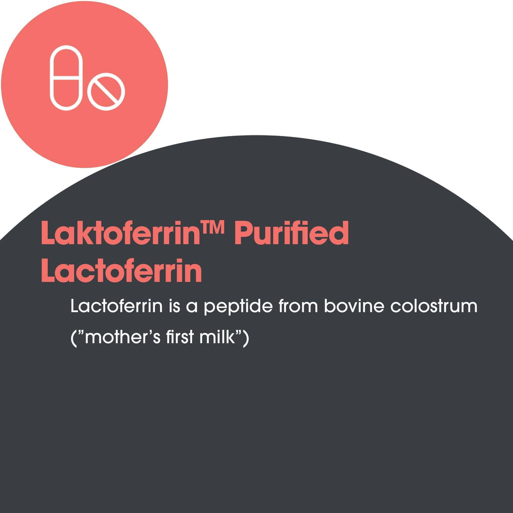 Laktoferrin packaging emphasizes immune support and Vegicaps format.