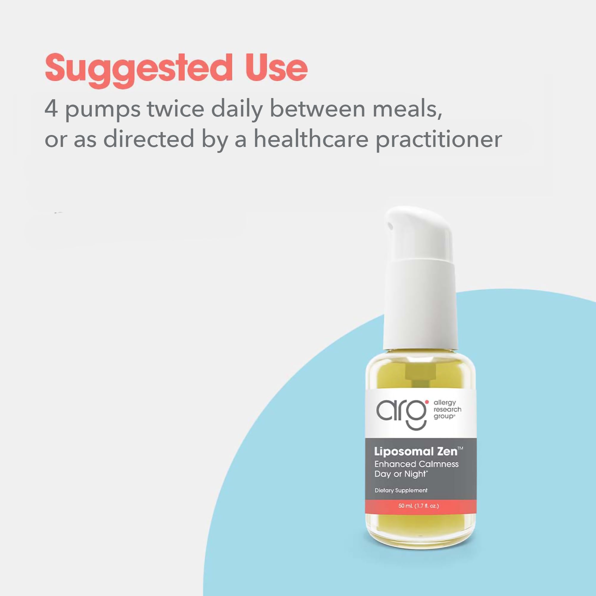 Allergy Research Group Liposomal Zen liquid texture shown for easy swallowing