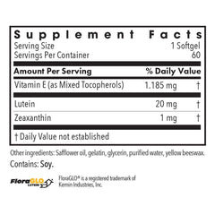 Allergy Research Group lutein capsules closeup emphasizes macular health.