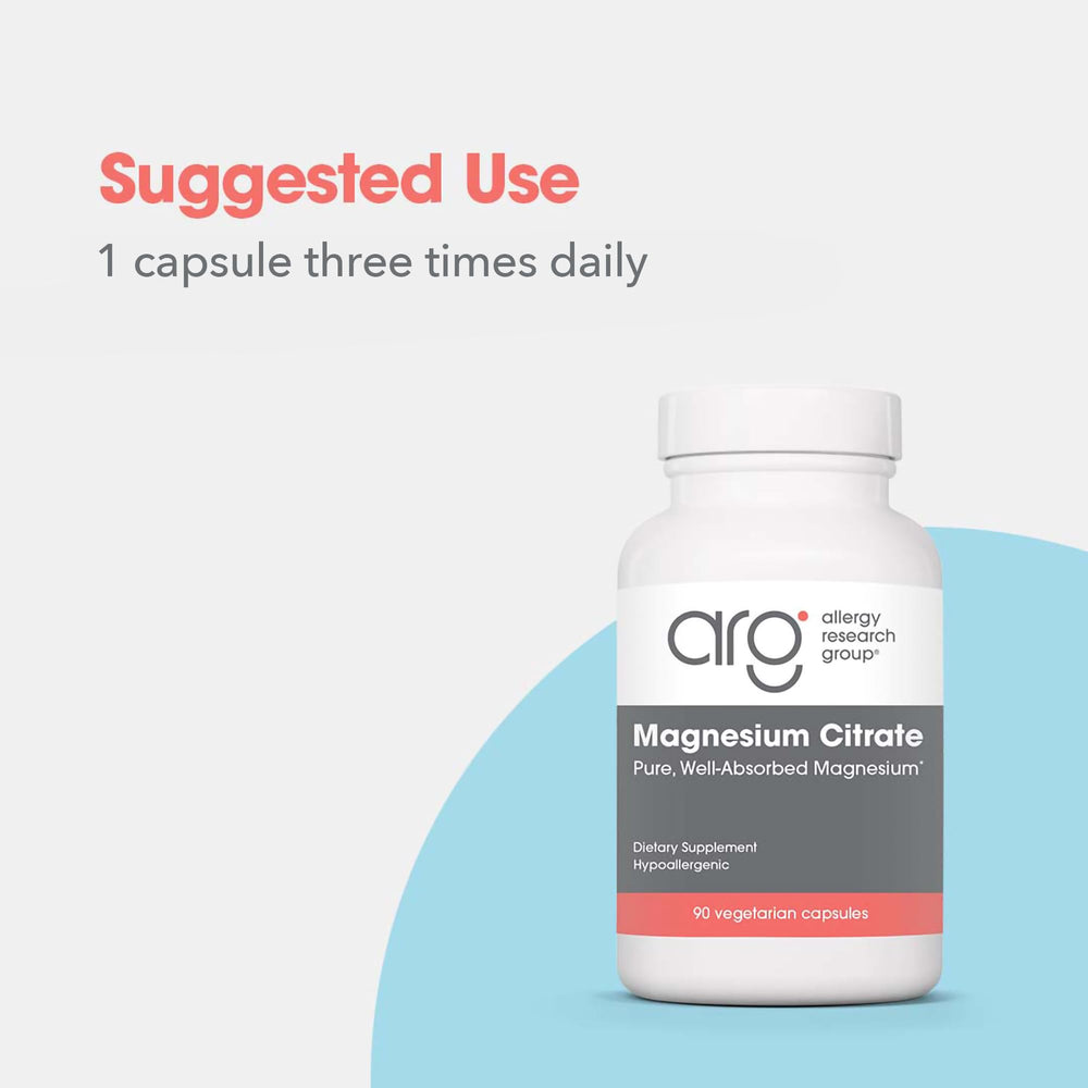 Allergy Research Group Magnesium Citrate capsules arranged for a simple morning routine