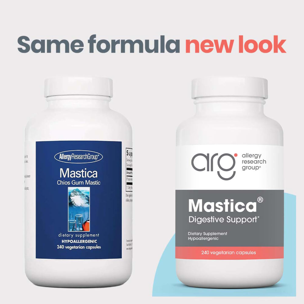 Allergy Research Group Mastica capsules closeup for gut health