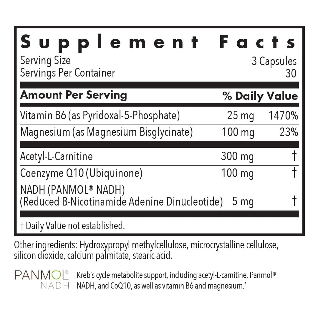 Allergy Research Group Mito Cofactors bottle back detailing ingredients for informed use