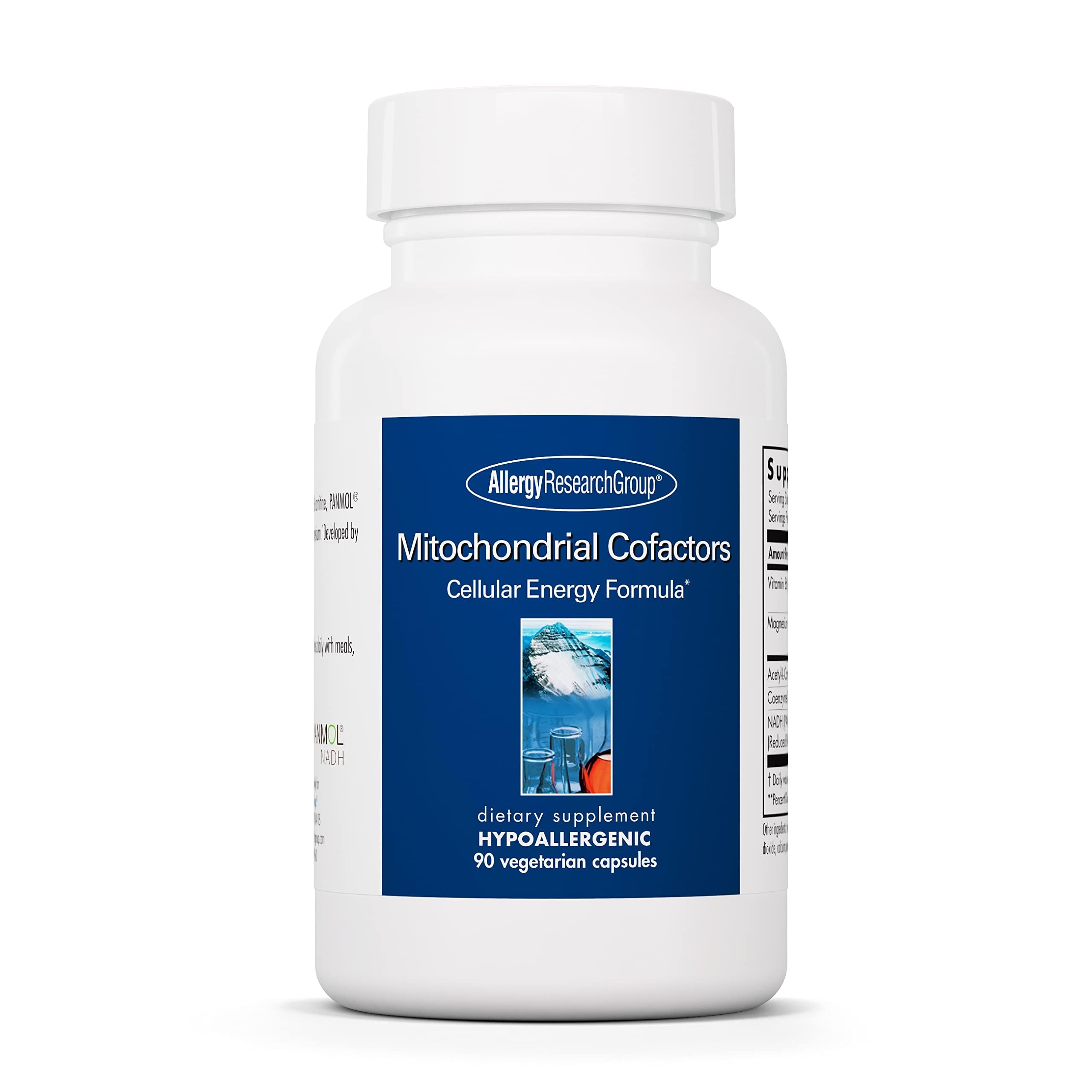Allergy Research Group Mitochondrial Cofactors bottle front promotes daily energy support