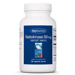 Allergy Research Group nattokinase bottle highlighting circulatory support potential