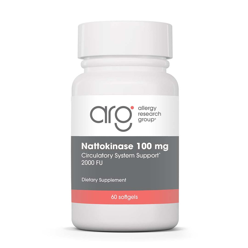 Allergy Research Group nattokinase NSK-SD bottle highlighting cardiovascular support