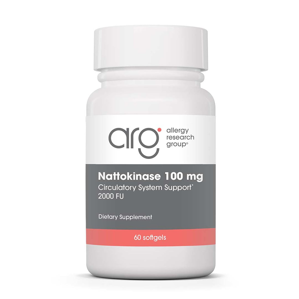 Allergy Research Group nattokinase NSK-SD bottle highlighting cardiovascular support