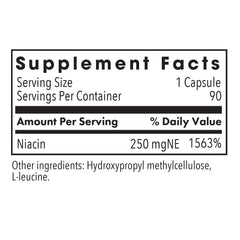 Close-up of Niacin capsules illustrating convenient daily dosing.