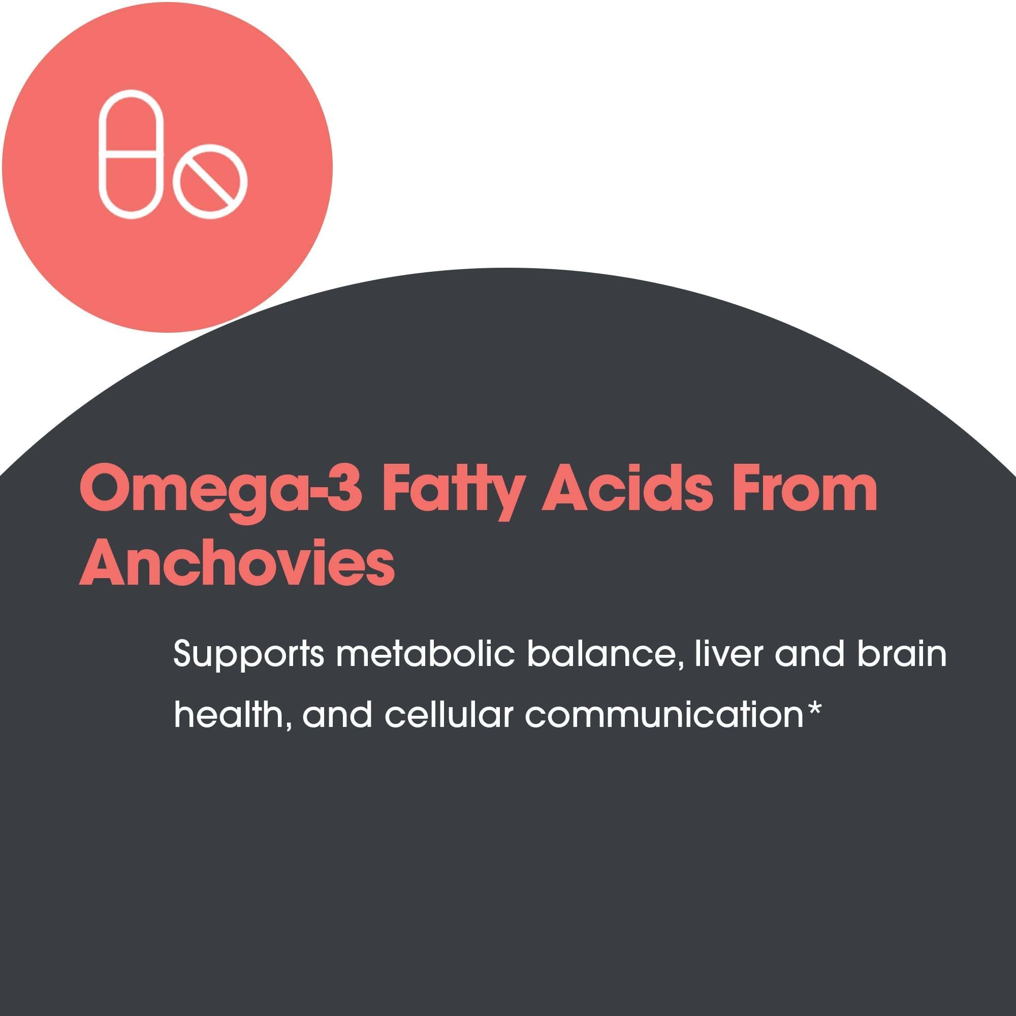 Allergy Research Group omega-3 fats profile showing EPA and DHA content per serving