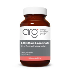 Allergy Research Group L-Ornithine-L-Aspartate powder bottle for easy daily use.