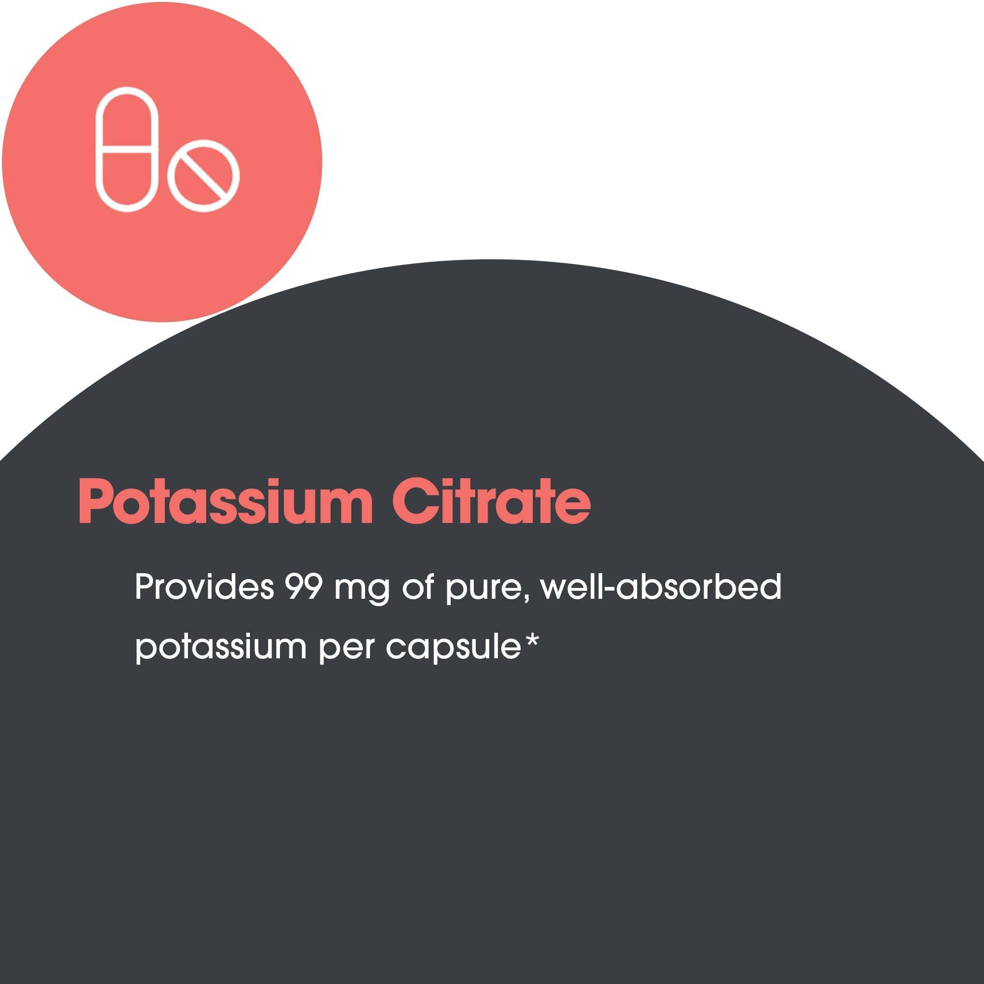 Allergy Research Group Potassium Citrate vegetarian capsules convey plant-based mineral delivery.