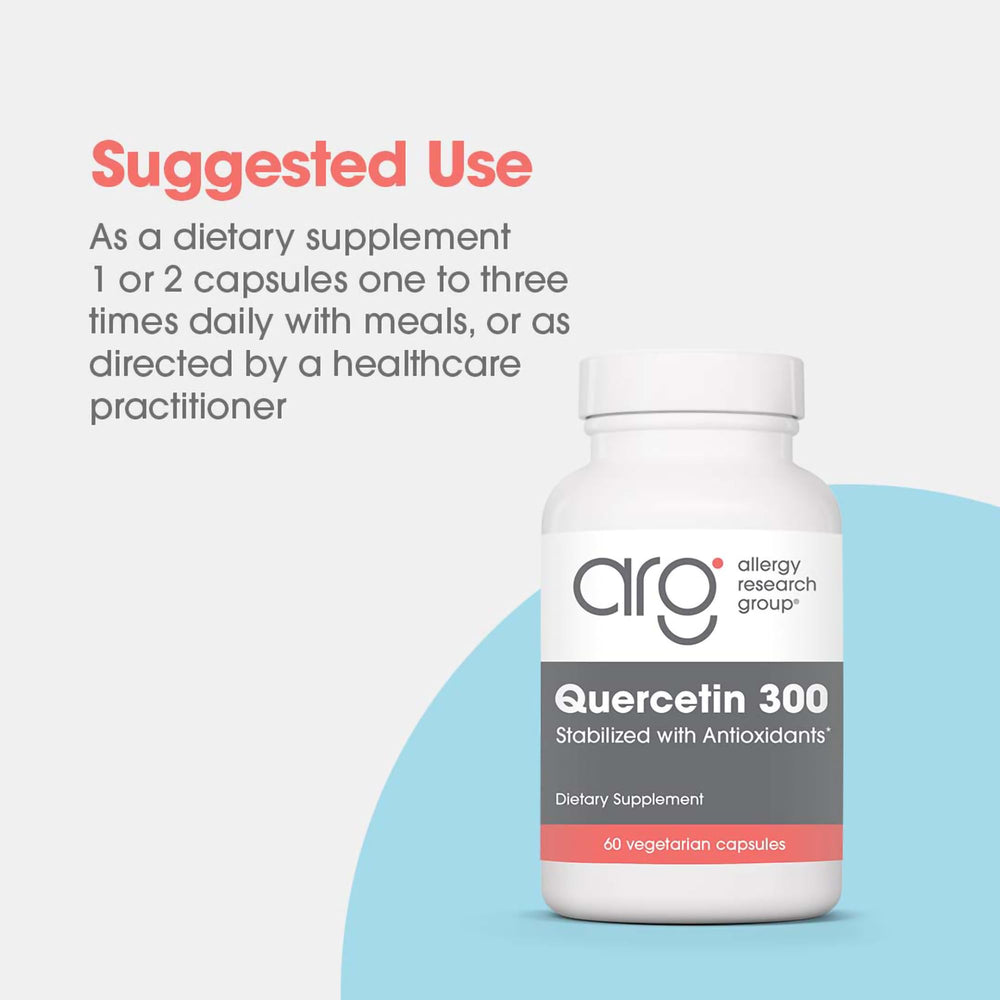 Quality-control badge or seal with quercetin 300 labeling