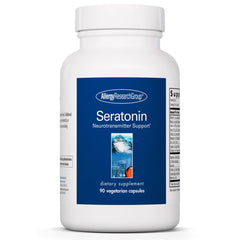 Allergy Research Group Seratonin bottle with capsules for stress and sleep support.