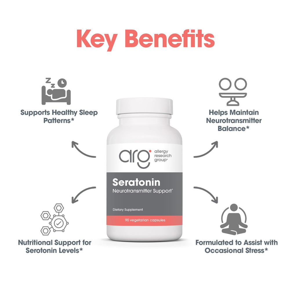 Allergy Research Group Seratonin sleep support capsules promote restful nights.