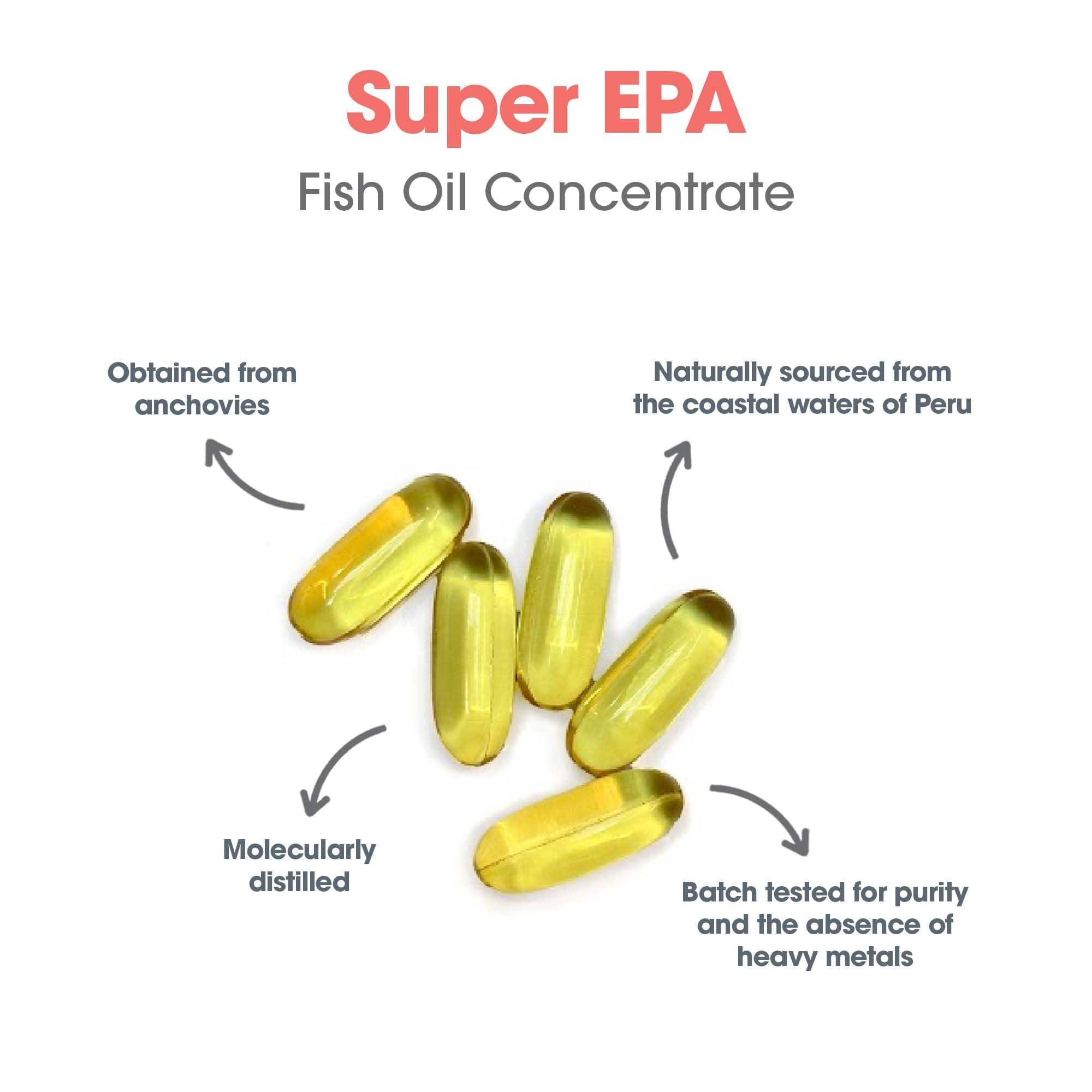 Allergy Research Group Super EPA bottle with ingredients panel emphasizing hypoallergenic formula