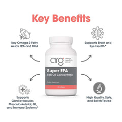 Allergy Research Group Super EPA bottle being poured for a daily supplementation routine