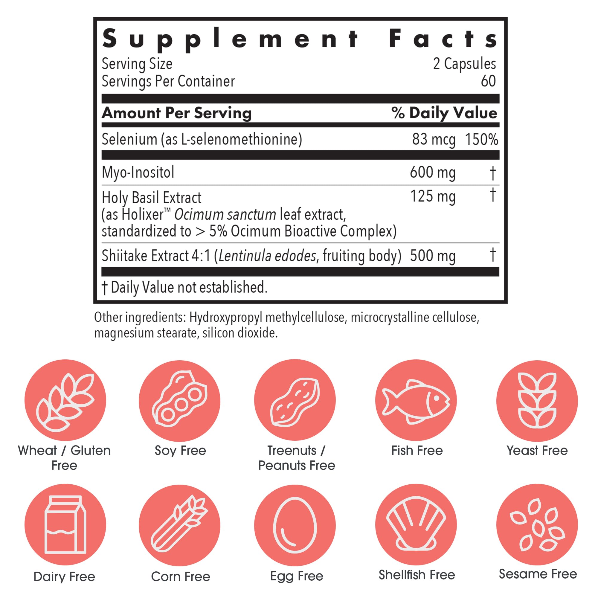 Allergy Research Group Thyroid Zen Defense capsules poured from bottle for easy daily use.