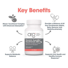 Allergy Research Group Tocomin SupraBio label detail communicates purity and balanced blend.
