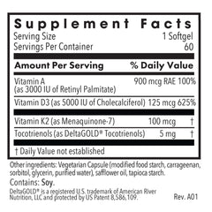 Allergy Research Group veggie softgels package emphasizes vegetarian-friendly D3-K2 blend