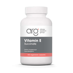 Allergy Research Group Vitamin E Succinate bottle with 400 IU potency for daily use.