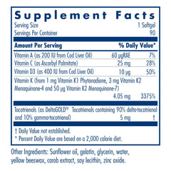 Close-up of Allergy Research Group Vitamin K capsules illustrating convenient softgels.