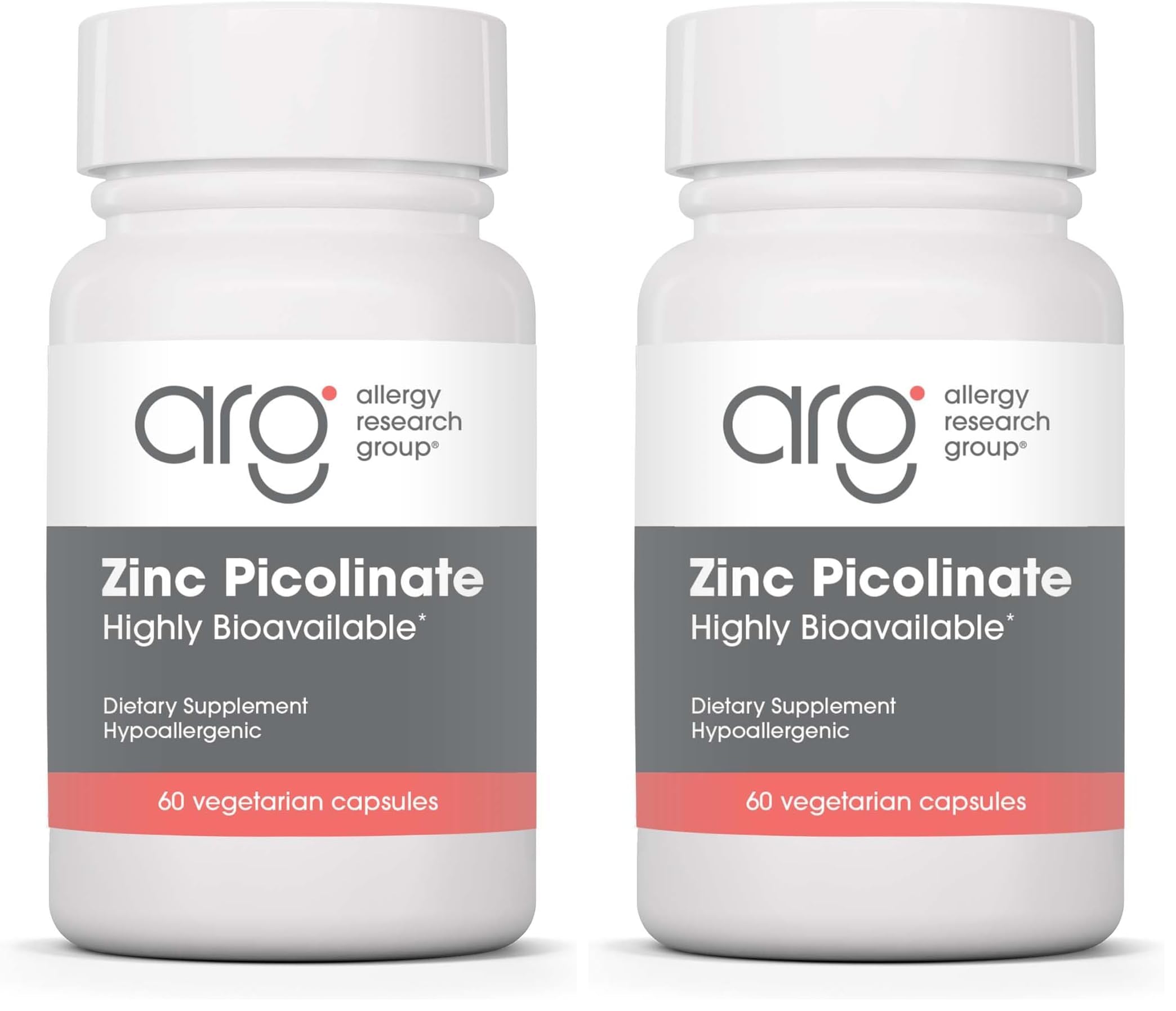 Allergy Research Group zinc picolinate capsules in bottle for daily support