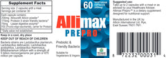 Allimax PrePro bottle front showing allicin-rich formula and probiotic blend