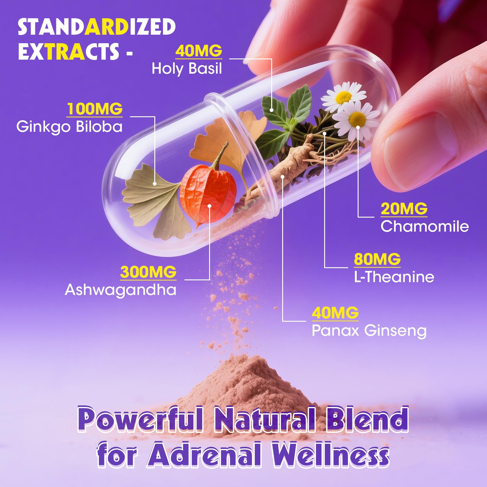 Alliwise Cortisol Supplements capsules closeup for convenient daily stress support.
