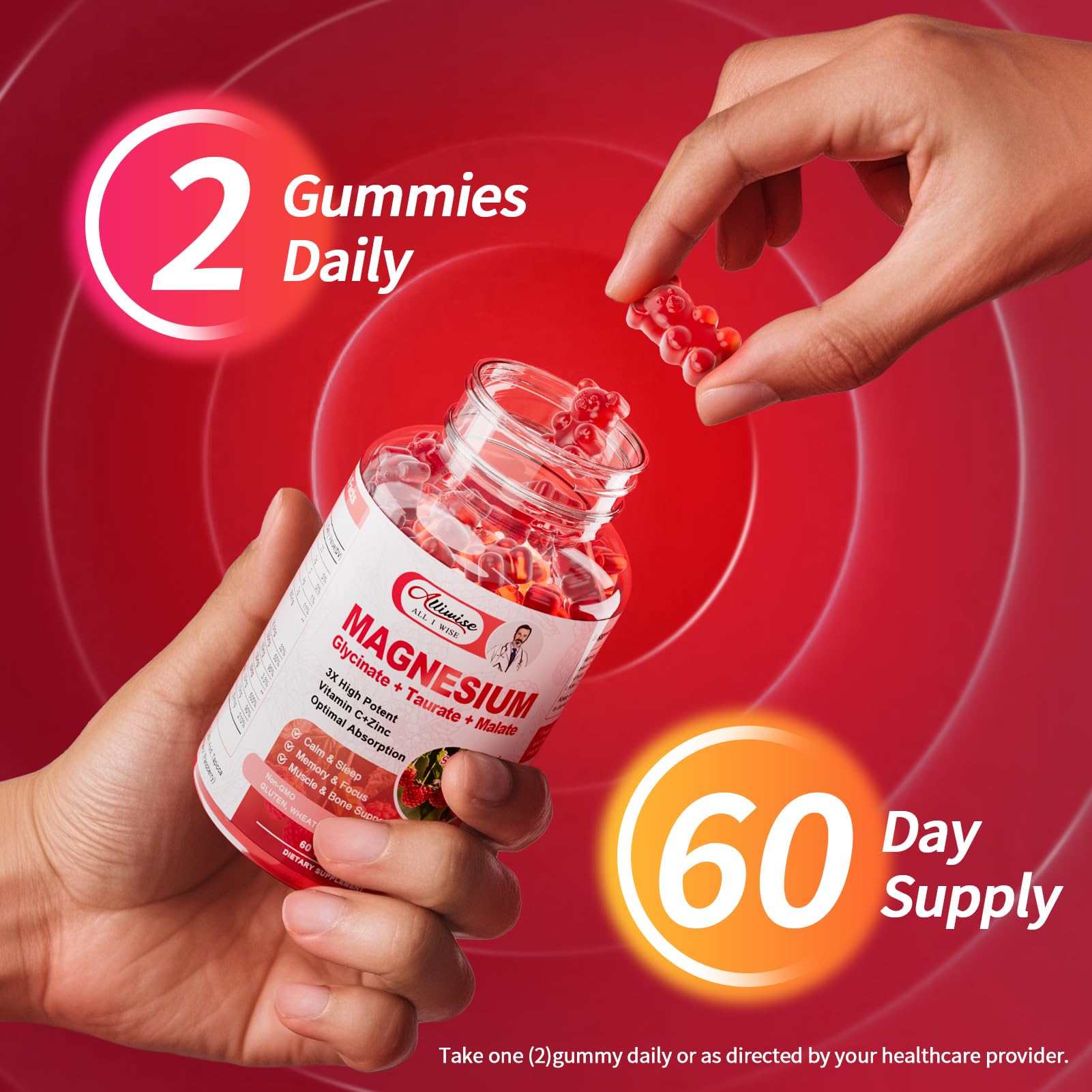 Gummies arranged with a glass of water show easy no-pill consumption.