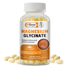 Alliwise magnesium softgels bottle front showing easy-to-swallow daily support