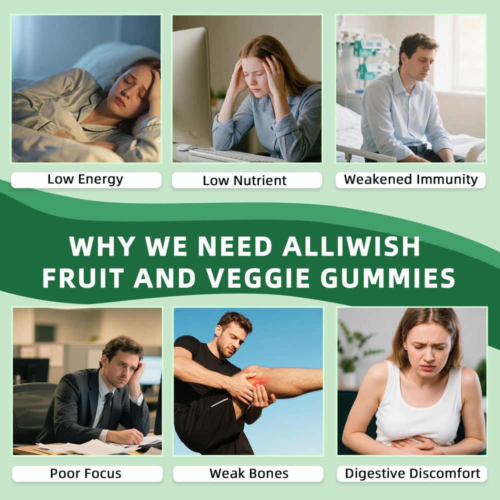 Alliwise vegan gluten-free gummies pack emphasizes plant-based nutrition.
