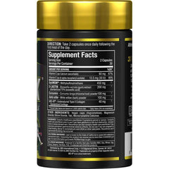 AllMax ALLFLEX label close-up highlighting vitamin C and E benefits