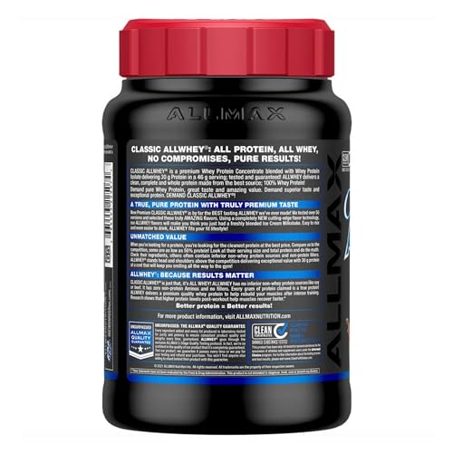 ALLMAX ALLWHEY Chocolate 2lb scoop-lock lid demonstrates cleaner daily use