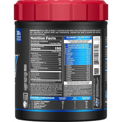 AllWhey Classic cookies-cream flavor swirl with powder scoop for smooth mixing.