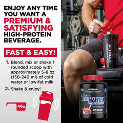 AllWhey Classic Vanilla 5lb powder dispensing for clean use