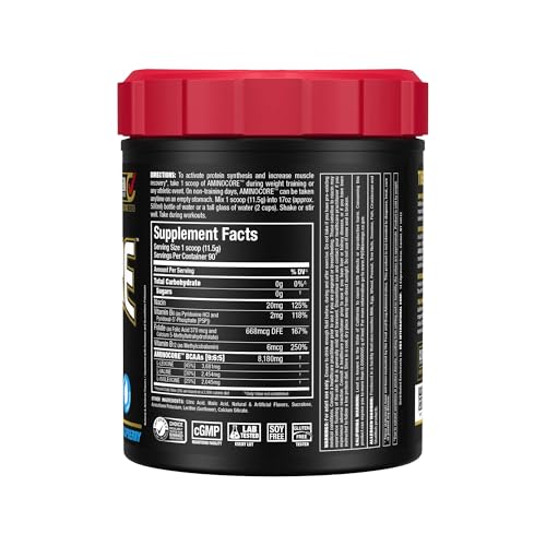 Allmax AminoCORE Blue Raspberry powder dissolves easily in water