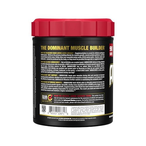 Allmax AminoCORE Blue Raspberry being poured into a glass for quick mixing