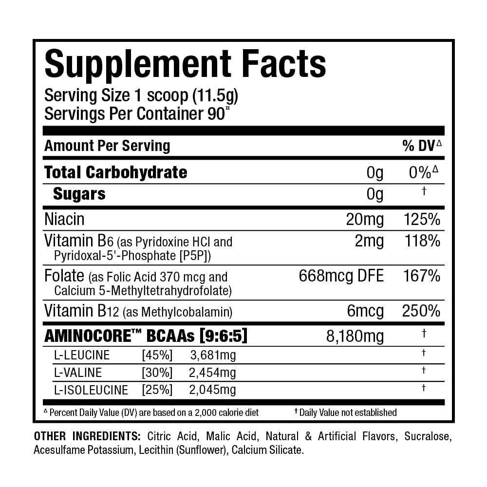 Allmax AminoCORE Blue Raspberry shake after training ready to sip